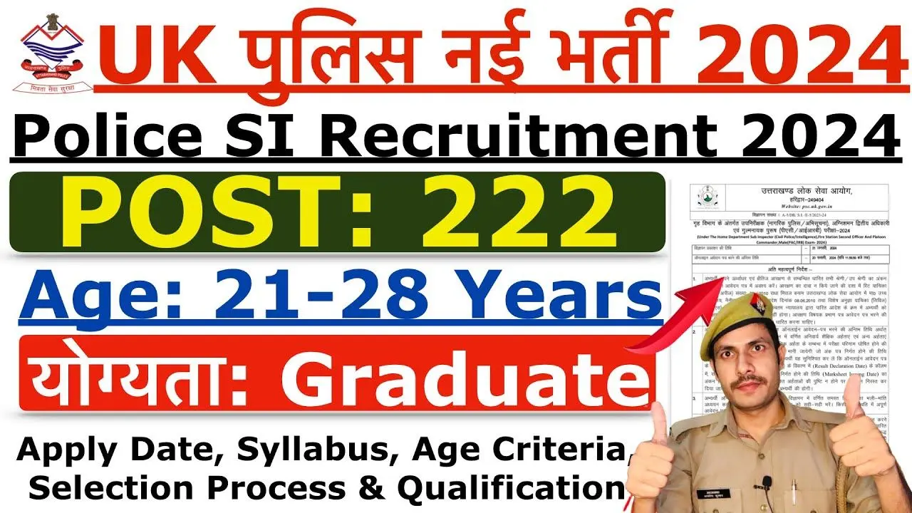 Uttarakhand UK Police Sub Inspector Recruitment